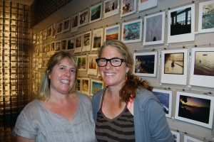 Lori Warner, left, and Rebecca Steiner in the Stevens Gallery, UConn